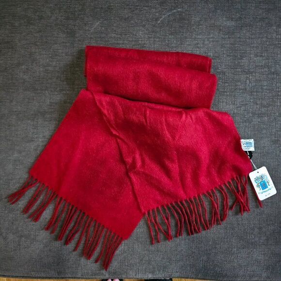 Portolano Women's Red 100% Cashmere Scarves 14 x 75 - Picture 6 of 13